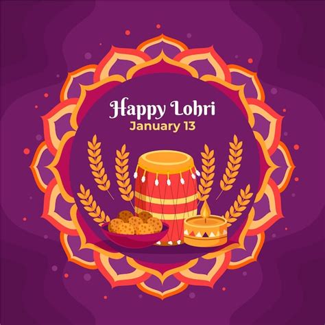 Premium Vector Flat Lohri Festival Illustration