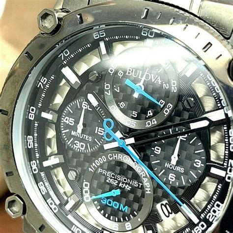 Bulova Mens Watch Precisionist 98b229 Gunmetal Steel Chronograph