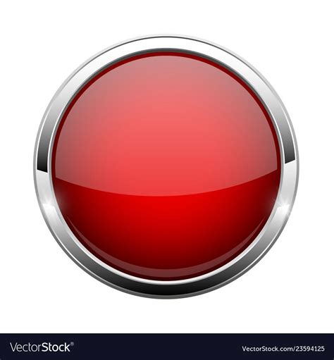 Red Glass Button Shiny Round 3d Web Icon Vector Illustration Isolated On White Background