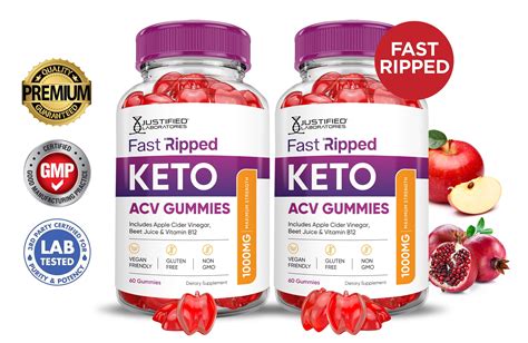 2 Pack Fast Ripped Keto Acv Gummies 1000mg Dietary Supplement 120