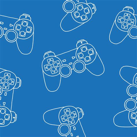 Seamless Pattern Of Game Controllers Vector Illustration In Hand Drawn