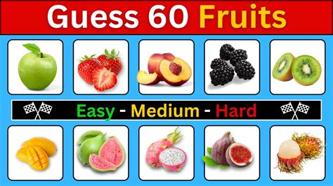 Guess The Fruit Quiz Guess 60 Different Types Of Fruits YouTube