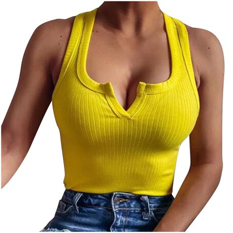 Brnmxoke Women S Ribbed Crop Tank Tops Y K Summer Cute Sexy Backless V