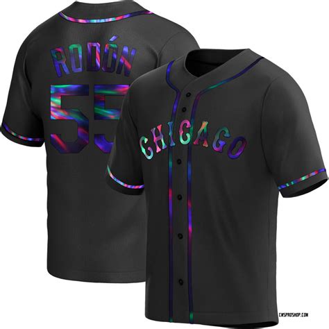 Replica Carlos Rodon Mens Chicago White Sox Black Holographic Alternate Jersey