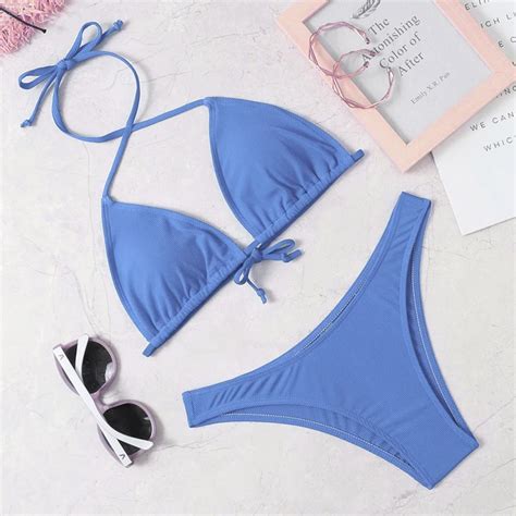2022 New Sexy Bikini Suit Solid Color Swimsuit Women S Beach Swimsuit P5store