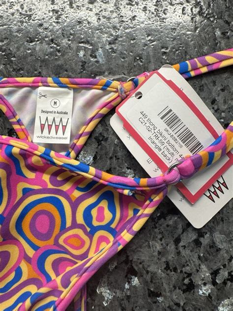 Wicked Weasel Fiesta Bikini Lg Halter Top Md Thong Bottom Ebay