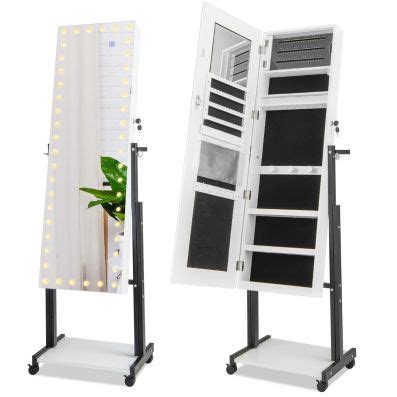 Armoire Bijoux Roulettes Miroir Pleine Longueur Lumi Res Led