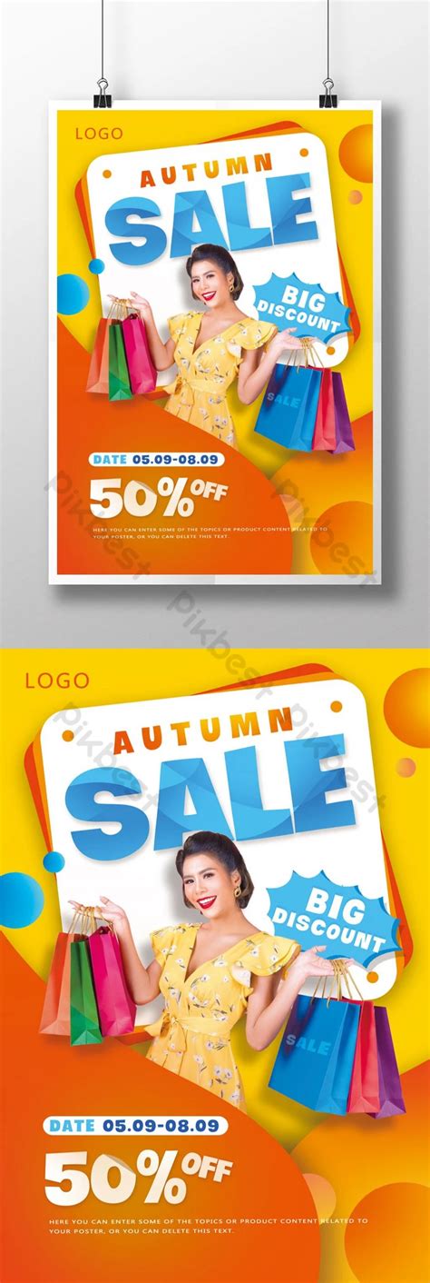 Gambar Poster Promosi Diskon Fashion Musim Gugur Psd Unduhan Gratis