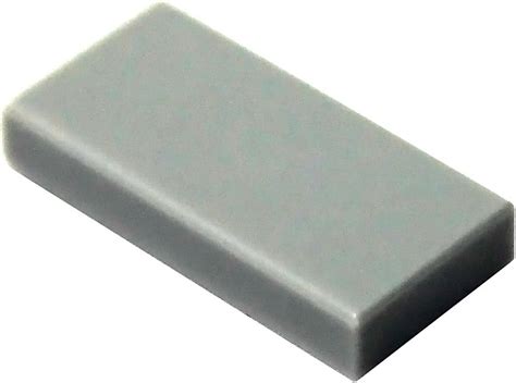 Lego 50 Light Gray Flat Tiles 1x2 Smooth Finishing Tile Buildings Floor