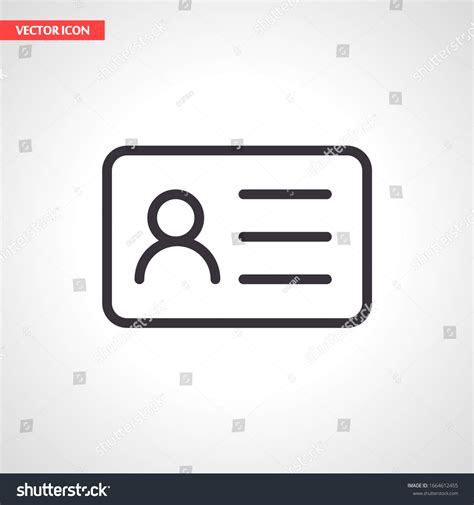 Identification Card Outline Icon Isolated On Royalty Free Stock