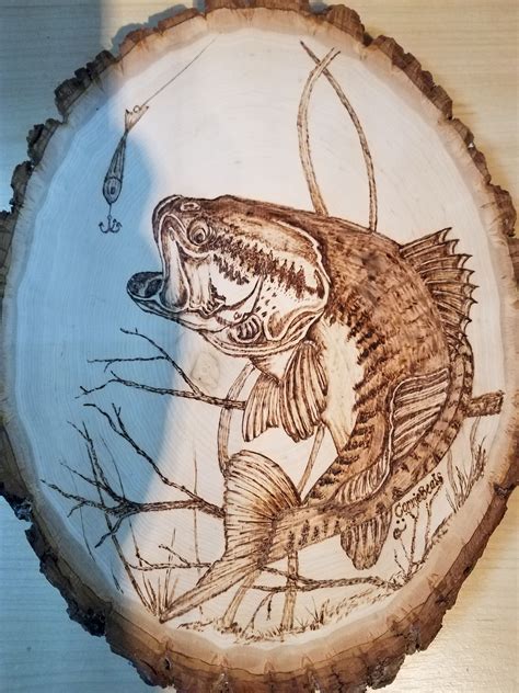 Bass Fish Wood Burning Stencils Wood Burning Art Pyrography Art