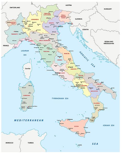 Italy Maps And Facts Physical Map Of Major Cities