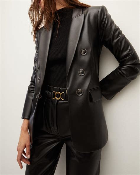 Veronica Beard Beacon Vegan Leather Dickey Jacket In Black Lyst