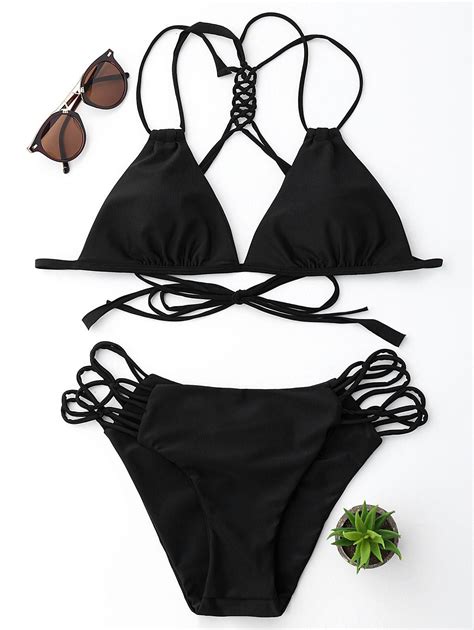 26 OFF Fringed Strappy Padded Bikini Set Rosegal