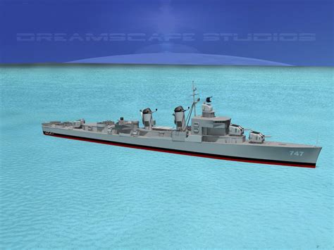 Sumner Class Destroyer Dd Uss Samuel Moore D Model Rigged Cgtrader