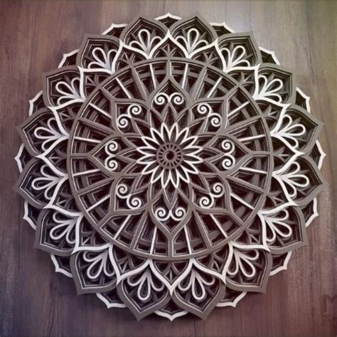 Mandala Em Mdf Camadas Cores D Flor Cm M D Elo