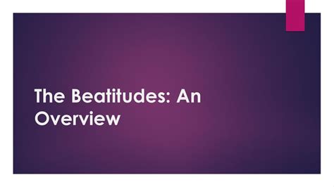 The Beatitudes An Overview Ppt Download