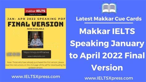 Makkar IELTS Speaking January To April 2022 Final Version