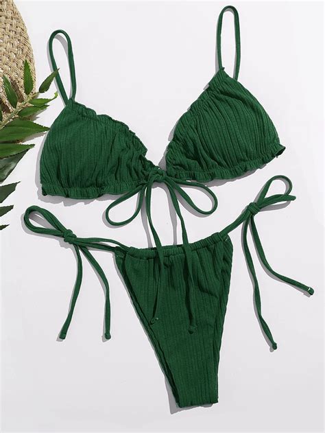 Frill Trim Tie Side Bikini Swimsuit Artofit