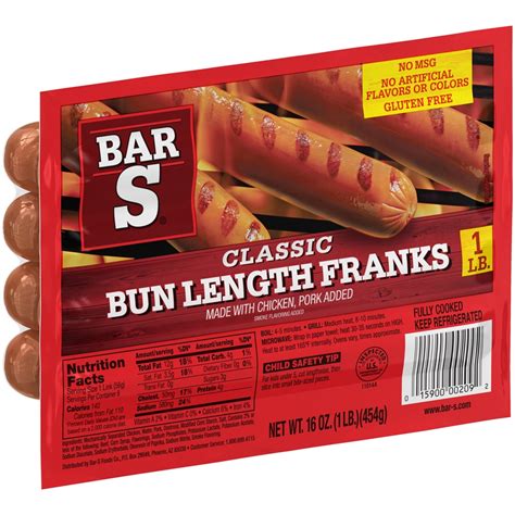 Bar S Classic Bun Length Franks 1 Ct Shipt