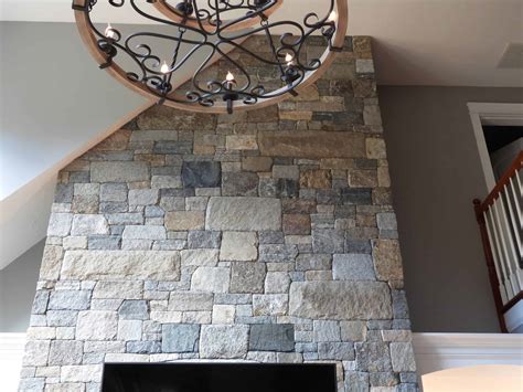 Stone Veneer Fireplace Mixes Shapes Of Boston Blend Stoneyard