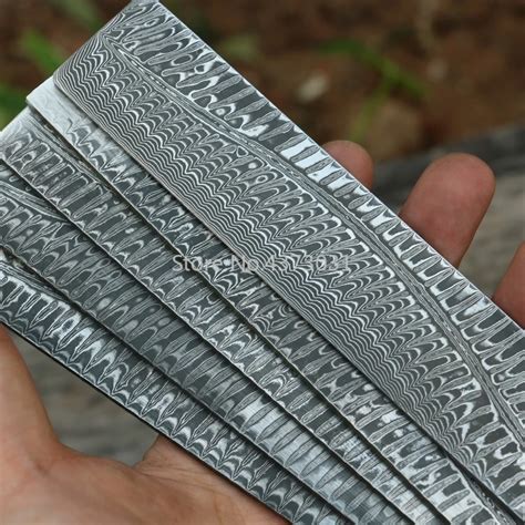 1 Stuk Diy Mes Maken Damascus Staal Wave Kiel Sandwich Patroon Stalen