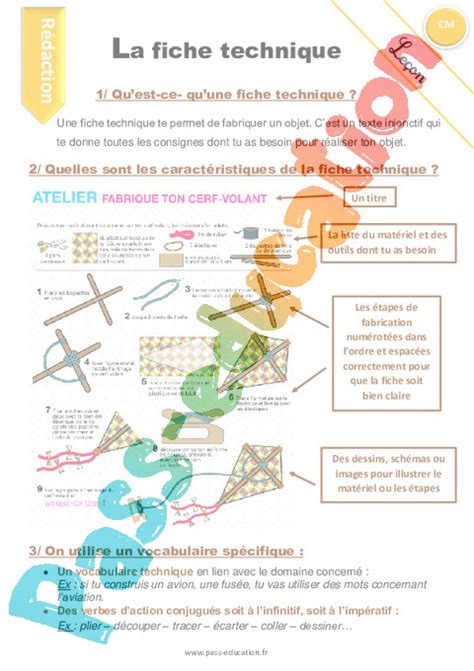 J écris une fiche technique CM1 CM2 Rédaction Production d
