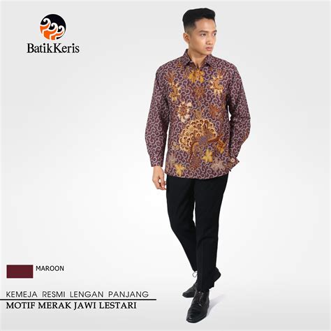 Kemeja Resmi Batik Lengan Panjang Motif Merak Jawi Lestari Batik