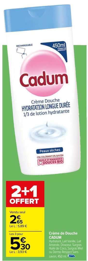 Promo Cr Me De Douche Cadum Chez Carrefour Icatalogue Fr