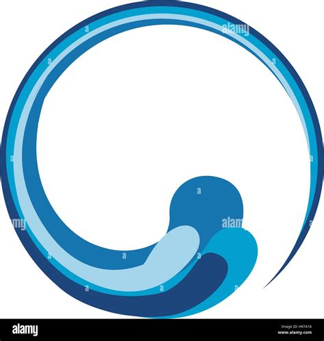 Abstract Water Waves Circle Emblem Icon Image Vector Illustration