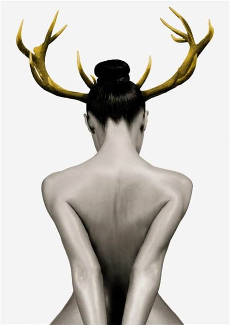 Naked Woman With Antlers Poster Artsyfartsy Fr