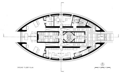 Ground Floor Plan : Ruskin Library, Lancaster University, Lancaster UK (1997) | MacCormac ...