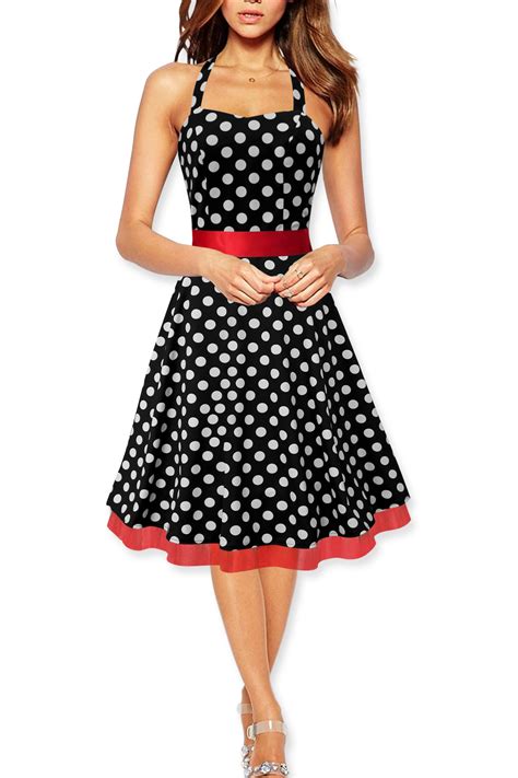 Rhya Vintage Polka Dot Rockabilly 1950 S Swing Pin Up Prom Dress Ebay