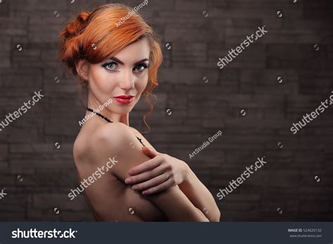 Portrait Lovely Naked Woman Covering Her Stock Photo 524620132 Shutterstock