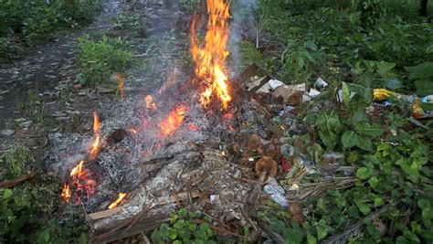 Fire At The Dump In Illegal Burning Of Waste In Violation Of