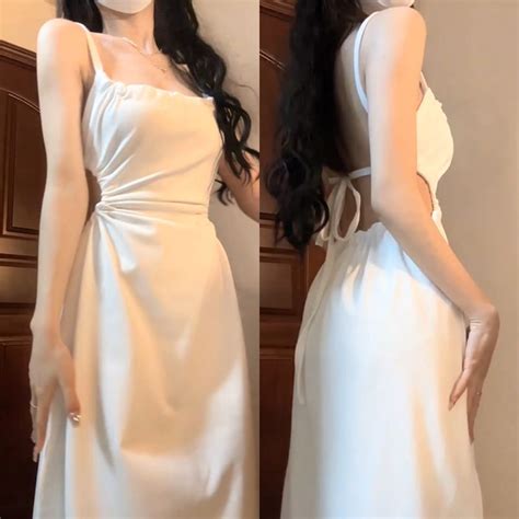 New Style Sexy Dress Pure Desire Hot Girl Halter Strap Dress Female Ins European American Style