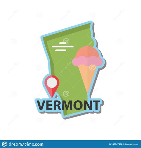 Map Of Vermont State Vector Illustration Decorative Design Stock Vector Illustration Of Maps