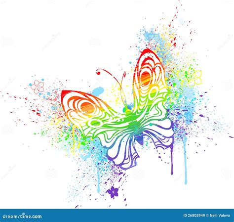 Mariposa del arco iris ilustración del vector Ilustración de creativo