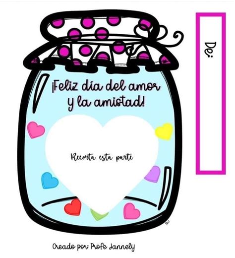 A Jar With Hearts In It And The Words Feliz Dia Del Amen Y Ya