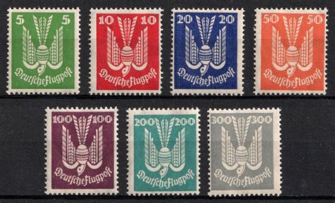 1924 Weimar Republic Germany Airmail Mi 345 X 350 X Full Set CV