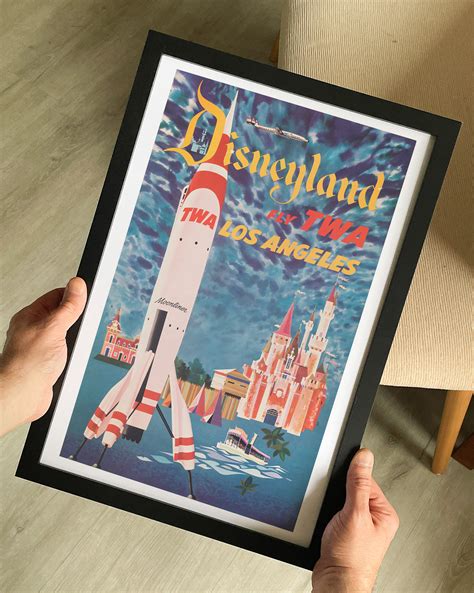 Fly Twa Los Angeles Disneyland 1955 Poster The Curious Desk