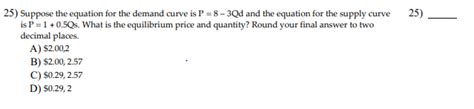 Solved 15) Suppose the equation for the demand curve is | Chegg.com