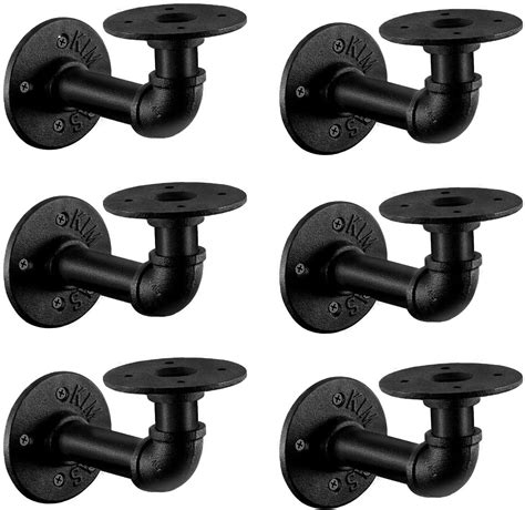 Buy Oyydecor Pipe Shelf Brackets Set Of Heavy Duty Black Iron Pipe