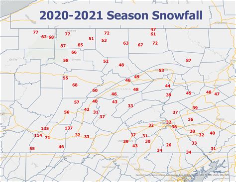 Normal Snowfall in Central PA