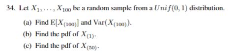 Solved Let X X Be A Random Sample From A Chegg