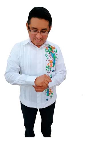 Guayabera Yucateca Bordada Punto De Cruz P Jaro Toh Mayakim