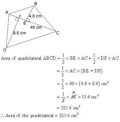 A DIAGONAL OF A Quadrilateral Is 20 M In Length And The Perpendicular