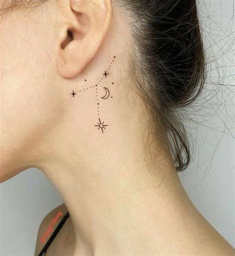 Behind The Ear Star Tattoos Designs