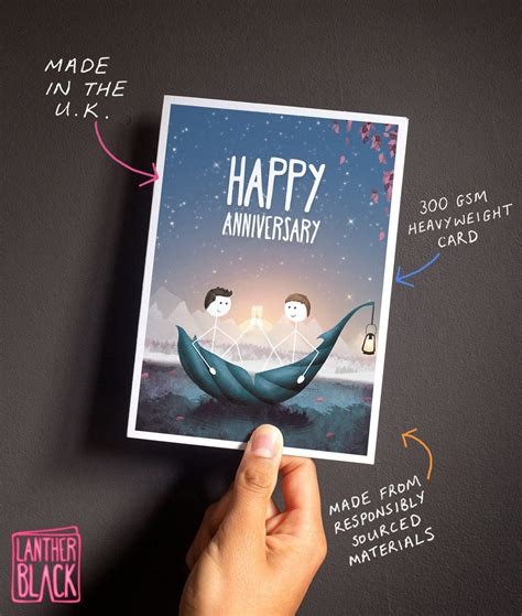 Gay Couple Happy Anniversary Card Husband Anniversary Card Etsy Australia