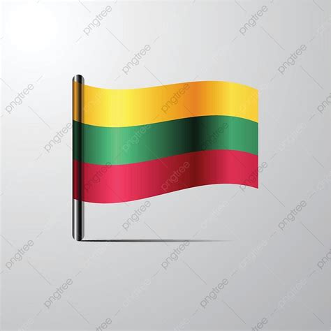 Lithuania Flag Vector PNG Images Lithuania Waving Shiny Flag Design